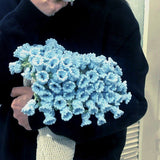 60cm New Creative Rose Bouquet Blanket (Finished), Crocheted Flower Bouquet Gift for Girlfriend - V.I.P Digital Presence