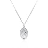 Gilded Virgin Mary necklace for women 925 sterling silver Virgin Mary coin collarbone chain - V.I.P Digital Presence