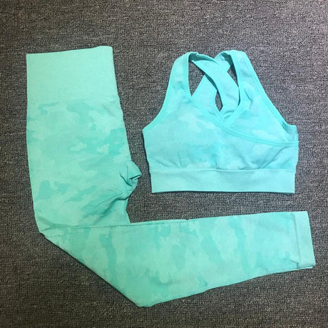2PCS Camouflage Camo Yoga Set Sports Wear For Women Gym Fitness Clothing Booty Yoga Leggings + Sport Bra GYM Sport Suit Femme - V.I.P Digital Presence
