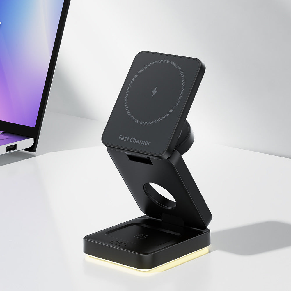 3 in 1 Wireless Charger Magnetic Foldable Charger For iphone charger power Adapter Charging Stand & Holder - V.I.P Digital Presence
