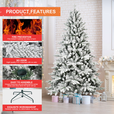 7FT PE&PVC Flocked Christmas tree - V.I.P Digital Presence