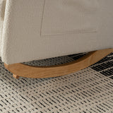 Accent Rocking  Chair with Footrest High Back Rubber Wood Rocking Legs Bedroom Living Space - V.I.P Digital Presence