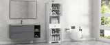 Tall Bathroom Cabinet with Four Doors, Large Storage Space Open Shelve, Upper Storage Cabinet, Whit - V.I.P Digital Presence