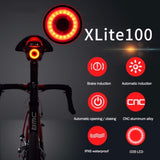 XLITE100 Bicycle Flashlight Bike Rear Light Auto Start/Stop Brake Sensing IPx6 Waterproof LED Charging Cycling Taillight - V.I.P Digital Presence