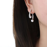 Elegant split design with high gloss pearl inlay simple titanium steel gold-plated earrings - V.I.P Digital Presence