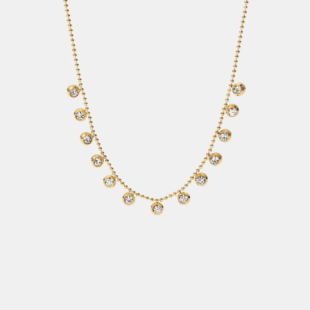 Fashionable and versatile titanium steel necklace white zircon stainless steel necklace for women - V.I.P Digital Presence