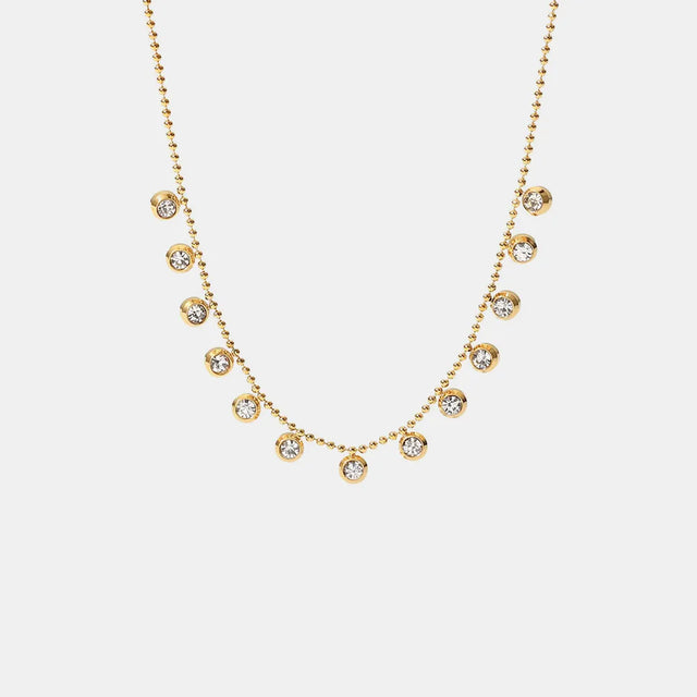 Fashionable and versatile titanium steel necklace white zircon stainless steel necklace for women - V.I.P Digital Presence
