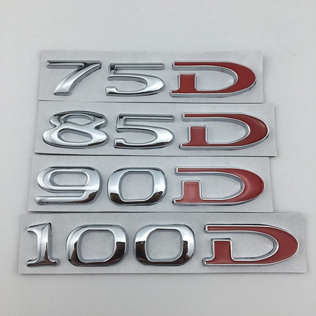 Suitable for Tesla MODEL3 S X Y 75D 85D 90D 100D displacement tail label metal car sticker - V.I.P Digital Presence