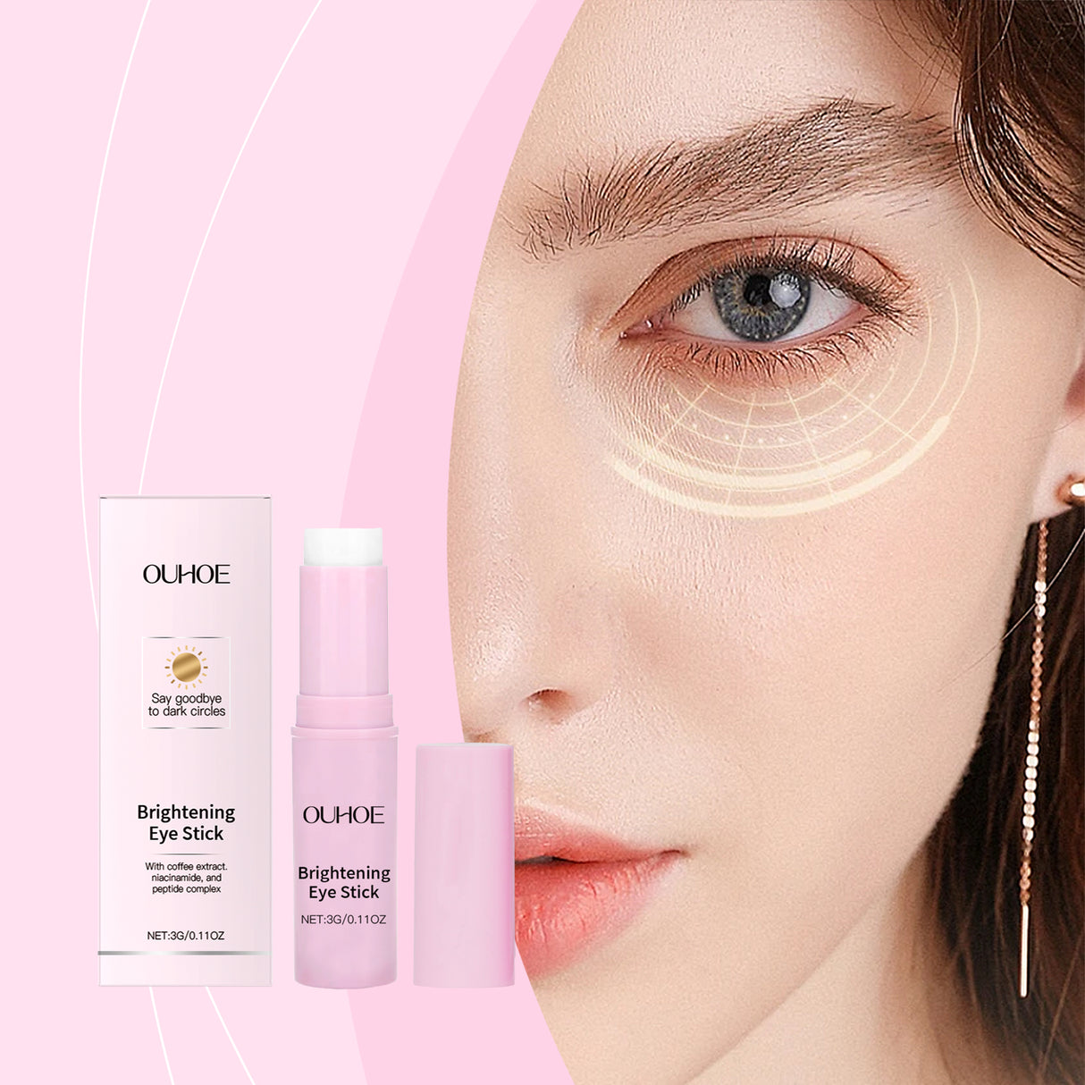Crema reafirmante para ojos en barra, reduce las líneas finas, cuidado suave, reafirmante para la piel de los ojos, crema hidratante para ojos en barra