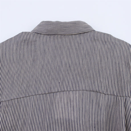 Style Women's Fashion Casual Loose Long Sleeve Striped Shirt - V.I.P Digital Presence