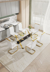 Dining table Modern tempered glass dining table Large modern office desk - V.I.P Digital Presence