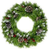 Christmas Tree Artificial Christmas 4-piece Set, including flower wreath, flower wreath, and 2 entrance trees, with LED lights - V.I.P Digital Presence