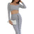 Sexy Knitted Dress Set - Long Sleeve Crop Top + Bodycon Slit Skirt - V.I.P Digital Presence