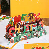 Christmas 3D greeting card, Christmas tree, little penguin cartoon, cute paper carving, handwritten message greeting card - V.I.P Digital Presence