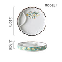 Dumpling plate sushi plate round square plate with soy sauce and vinegar partitioned snack plate ceramic plate for home use - V.I.P Digital Presence