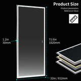 72X32 inch large LED bathroom mirror wall mounted mirror with 3 color modes, aluminum frame wall mounted light, full body mirror - V.I.P Digital Presence