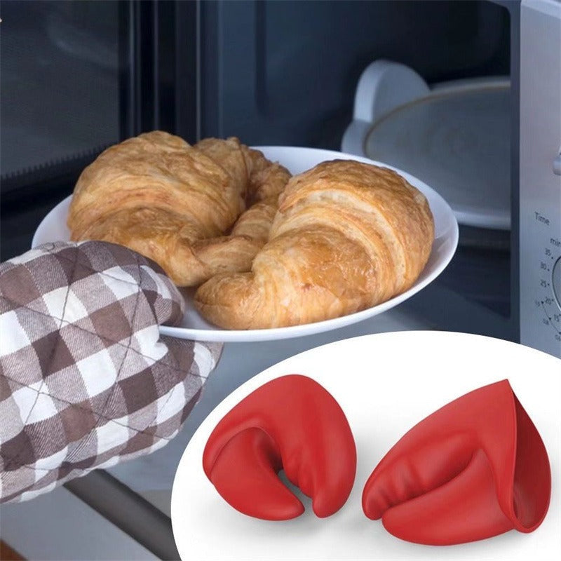 Red lobster pliers insulated gloves kitchen insulation temperature resistance thick silicone to prevent burns hand clip - V.I.P Digital Presence