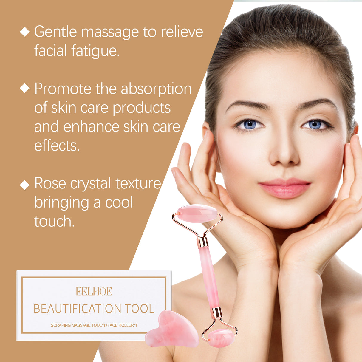 Masajeador de rodillos de polvo, masaje relajante, reafirmante facial, cuidado de la piel.