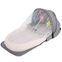 Cama portátil plegable para bebé, cuna de viaje con protección solar, mosquitera, transpirable, suave, cesta de dormir plegable para bebé con juguetes
