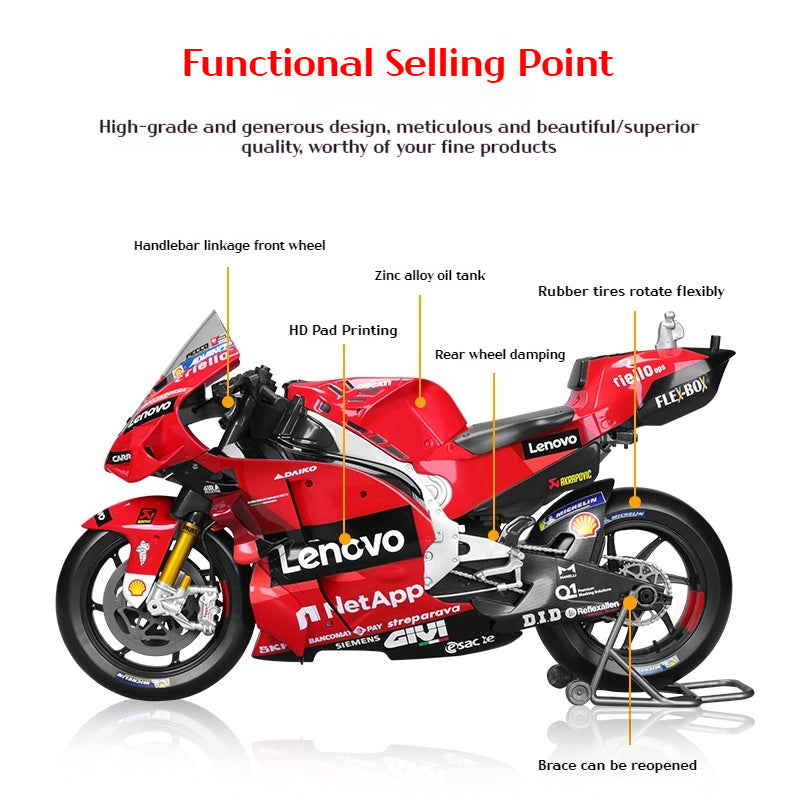 Meichi Figure 1:6 Ducati Grand Motorcycle Simulation Alloy Motorcycle Racing Ornament Toy Model - V.I.P Digital Presence