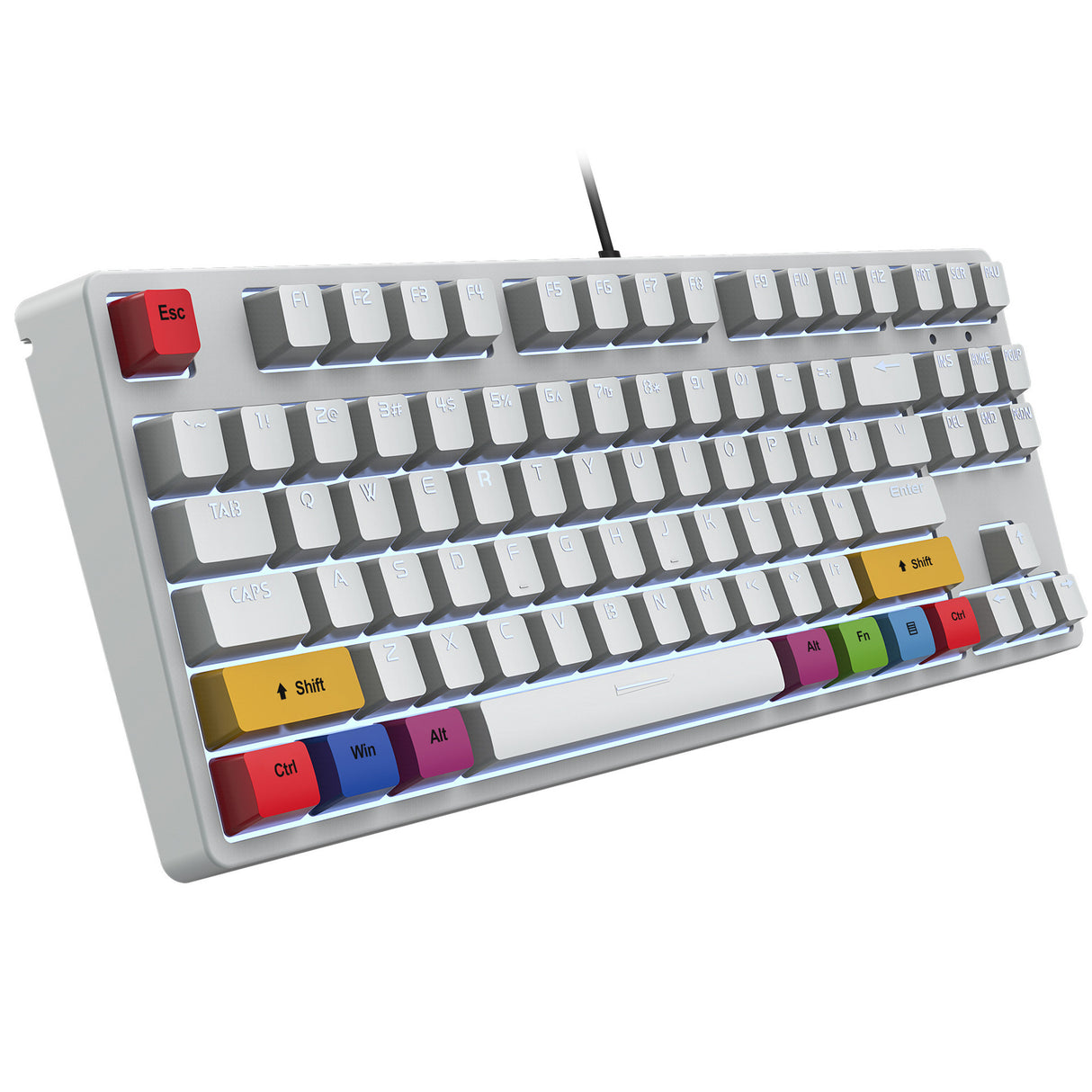 87 key wired mechanical gaming keyboard with red axis for esports and office use, with over 20 types of white light insertable shafts - V.I.P Digital Presence