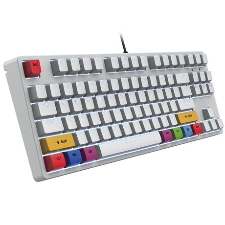 87 key wired mechanical gaming keyboard with red axis for esports and office use, with over 20 types of white light insertable shafts - V.I.P Digital Presence