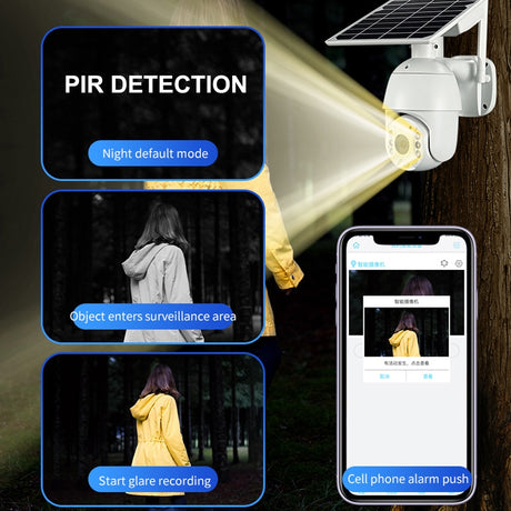 Brand 4G SIM Card WIFI Solar Battery PTZ Camera 1080P Outdoor Waterproof  PIR Alarm Motion Detection P2P CCTV Camera - V.I.P Digital Presence
