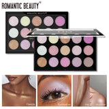 Romantic Beauty 15 Color Multi-Color Highlighter Pearl Eyeshadow Color Makeup Face Nose And Neck Finishing - V.I.P Digital Presence