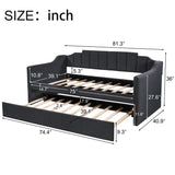 Upholstered Twin Daybed with Trundle Black