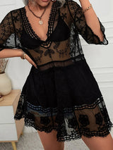 Sexy lace loose beach vacation hooded skirt bikini jacket swimsuit women - V.I.P Digital Presence