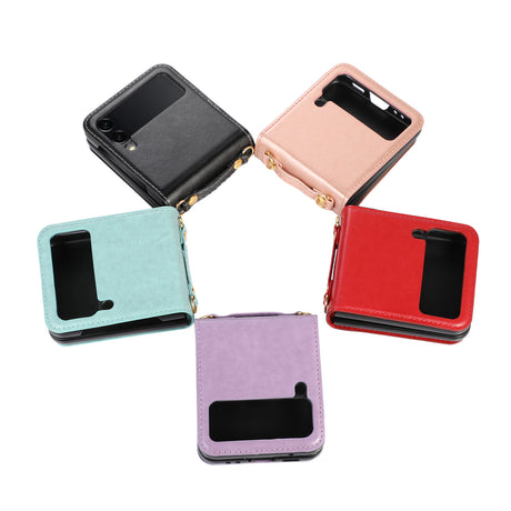 New Samsung Z Flip5 Folding Screen Phone Case with Diagonal Span Galaxy Z Flip4 Card Insertion Protective Cover - V.I.P Digital Presence