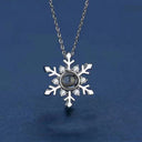 100 Languages I Love You Projection Snowflake Pendant Necklace Valentine's Day Girlfriend Gift - V.I.P Digital Presence