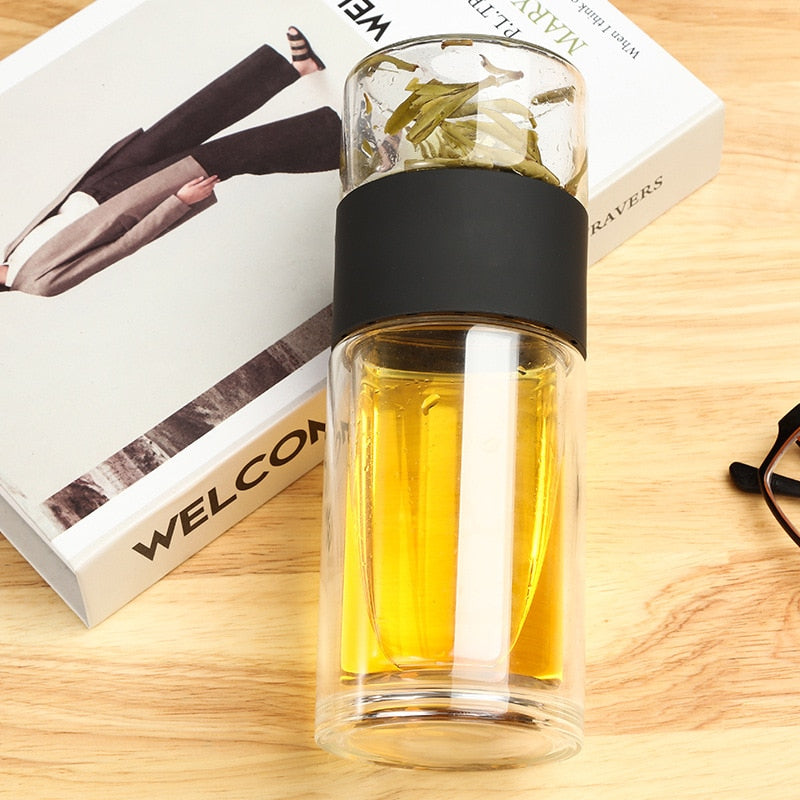 JOUDOO Tea Infuser Filter Double Wall Glass Sport Water Tumbler Portable High-temperature Transparent Water Cup Office Cup 35 - V.I.P Digital Presence
