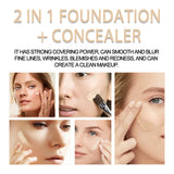 2 In 1 Foundation + Concealer, Blemish Print Natural Concealer Long-Lasting Makeup Invisible Pore Concealer - V.I.P Digital Presence