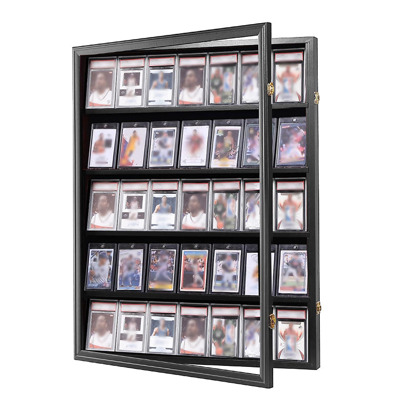 Large Sports Card Display Cases. Wooden, UV - protected acrylic fronts. For football, basketball, hockey cards. - V.I.P Digital Presence