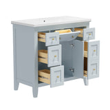 36 inch bathroom vanity with resin sink combination set with 6 drawers and 2 cabinets, storage cabinet vanity set, light blue - V.I.P Digital Presence