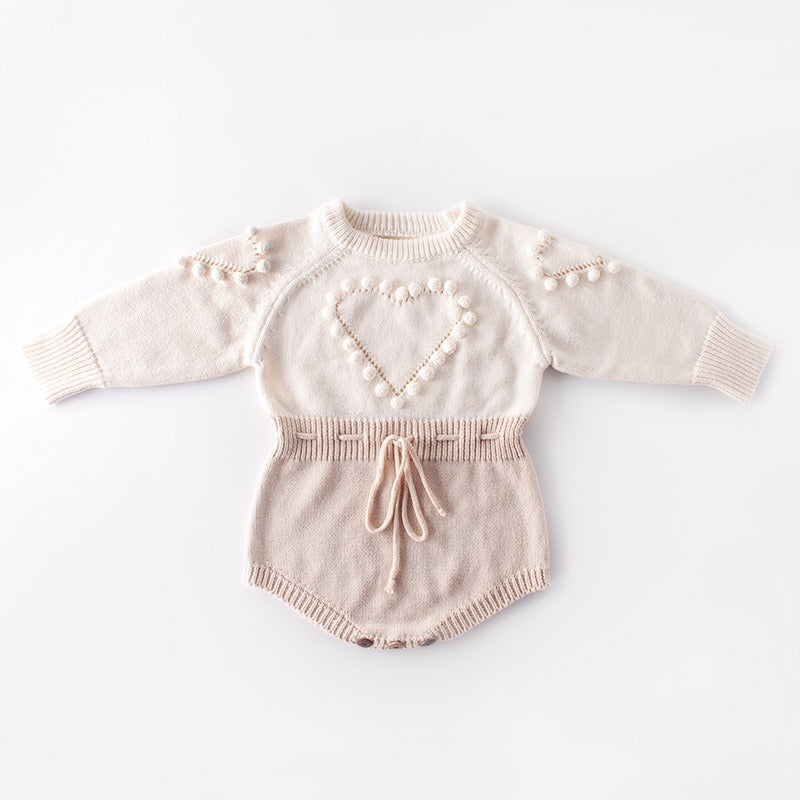 Baby handmade love sweater, knitted sweater, long sleeved jumpsuit, bag, buttocks, sweatshirt, crawling suit - V.I.P Digital Presence