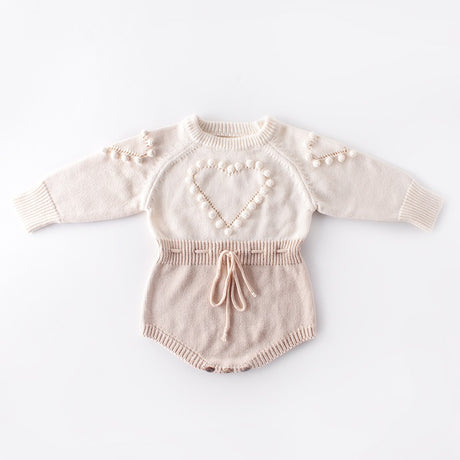 Baby handmade love sweater, knitted sweater, long sleeved jumpsuit, bag, buttocks, sweatshirt, crawling suit - V.I.P Digital Presence