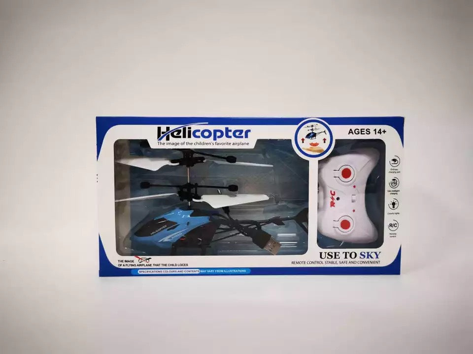 Remote controlled aircraft induction suspended two-way helicopter, drop resistant and playable, rechargeable flying stall toy with lights