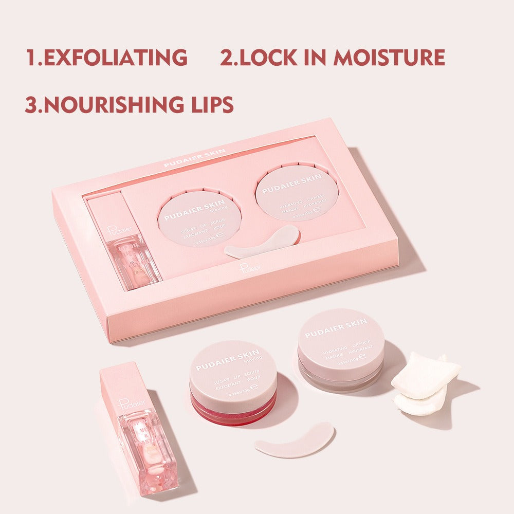 Pudaier Lip Care Set Exfoliating Lip Scrub Moisturizing Lip Mask Lip Oil Lipstick - V.I.P Digital Presence