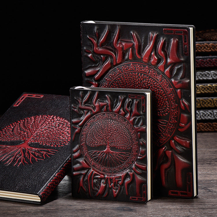 A5 relief notebook, retro PU notebook, handmade diary, business notebook - V.I.P Digital Presence