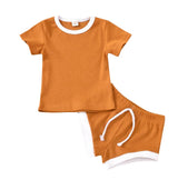 2020 Toddler Baby Boys Girls Summer Clothing Newborn Kids Baby Girls Ribbed Knitted Short Sleeve T-shirts+Shorts Tracksuits Sets - V.I.P Digital Presence