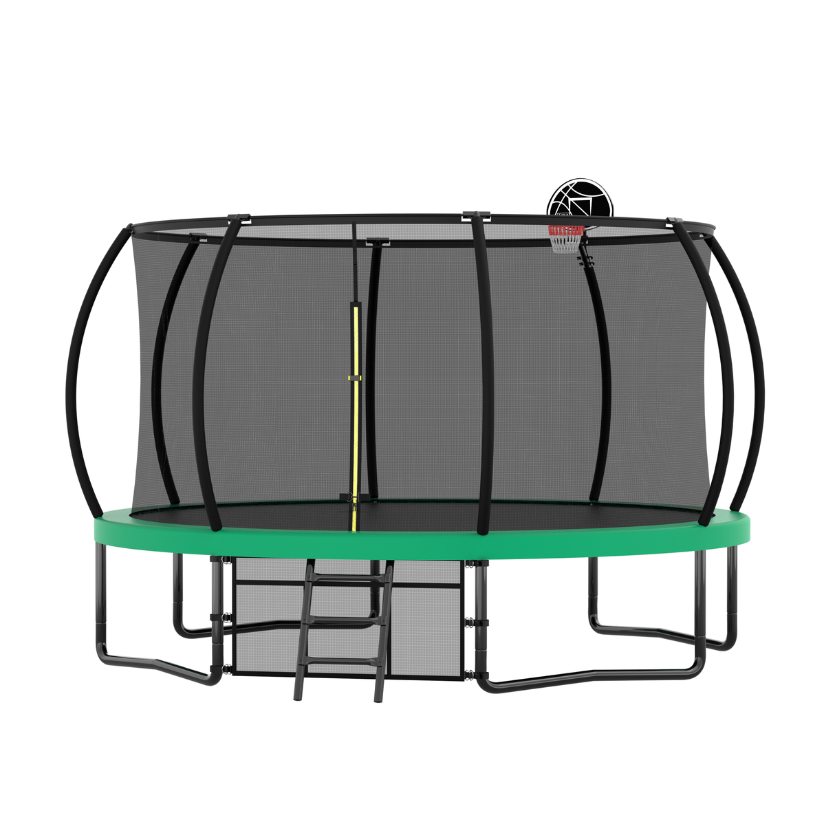 12FT Recreational Kids Trampoline with Safety Enclosure Net & Ladder, Outdoor Recreational Trampolines - V.I.P Digital Presence