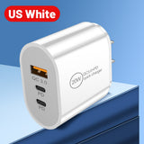 Cargador de teléfono móvil USB+2PD tipo C con múltiples puertos para viajes