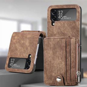 Suitable for Samsung Galaxy Z Flip4 folding phone case zipper card insertion protective cover Z Flip3 flip cover - V.I.P Digital Presence