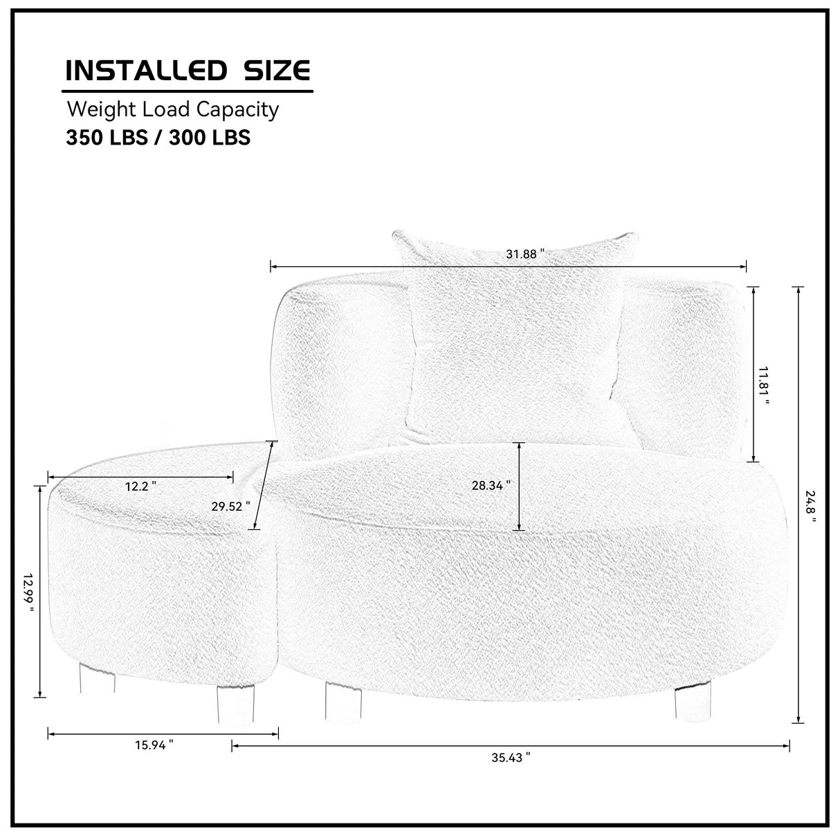 Modern Chair, Single Teddy Fabric Sofa Chair with Ottoman Foot Rest Comfy chair for Living Room Bedroom and Office,Beige - V.I.P Digital Presence