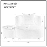 Modern Chair, Single Teddy Fabric Sofa Chair with Ottoman Foot Rest Comfy chair for Living Room Bedroom and Office,Beige - V.I.P Digital Presence