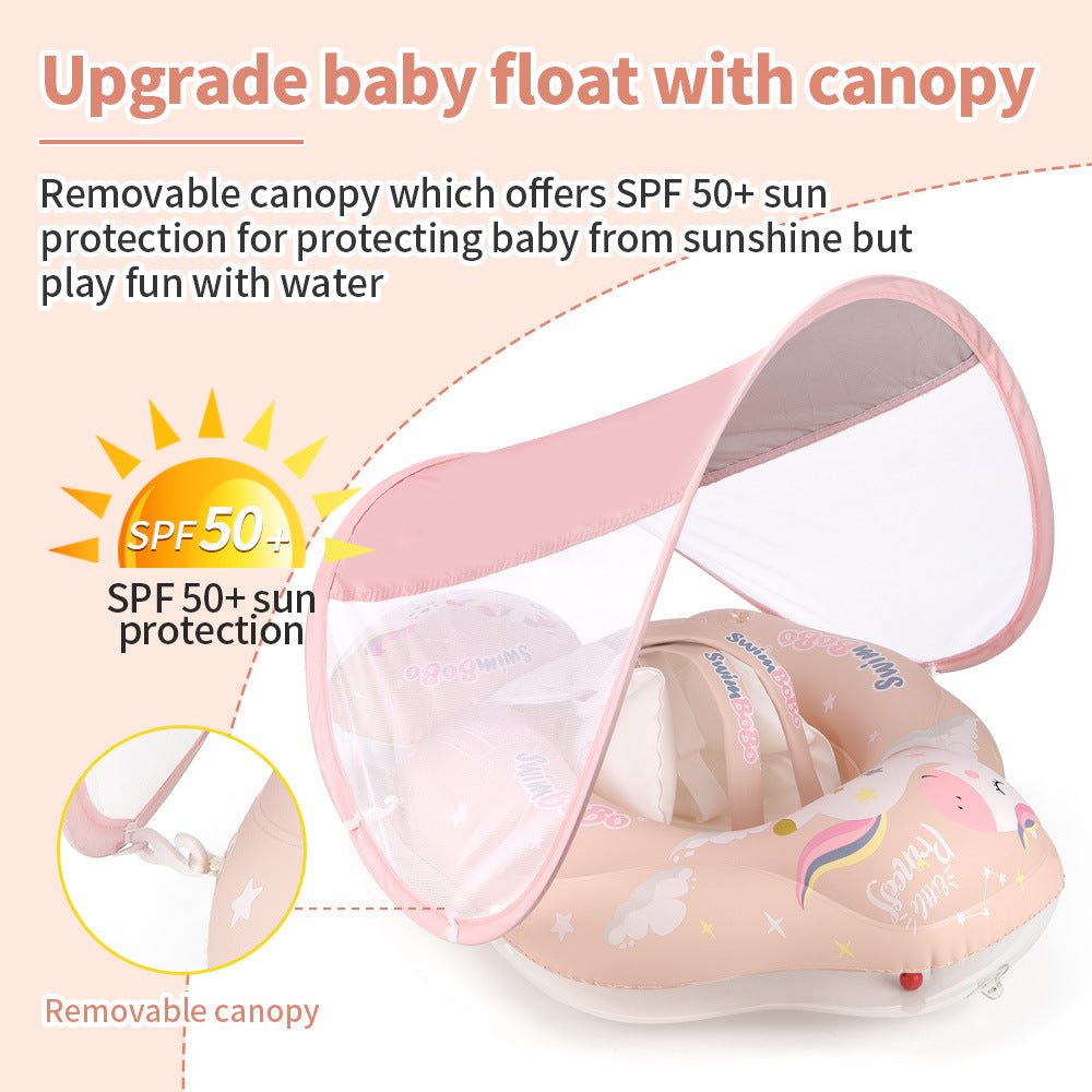 Swimbobo Baby Swimming Ring Lying Ring Children's Swimming Ring Armpit Ring Sunscreen Shade Pink Pony - V.I.P Digital Presence