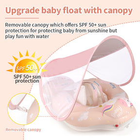 Swimbobo Baby Swimming Ring Lying Ring Children's Swimming Ring Armpit Ring Sunscreen Shade Pink Pony - V.I.P Digital Presence