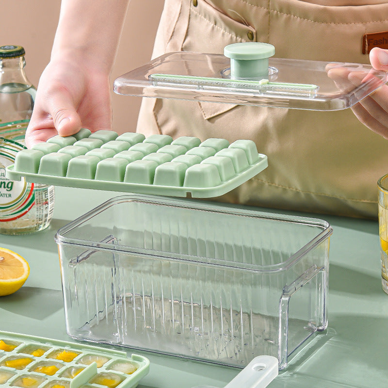 Press Type Ice Cube Ice Box Refrigerator Ice Cube Artifact Silicone Mold With Cover Household Sealed Food Grade Ice Maker - V.I.P Digital Presence